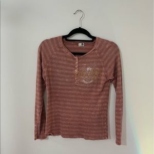 Brick Hued Thermal Long Sleeve